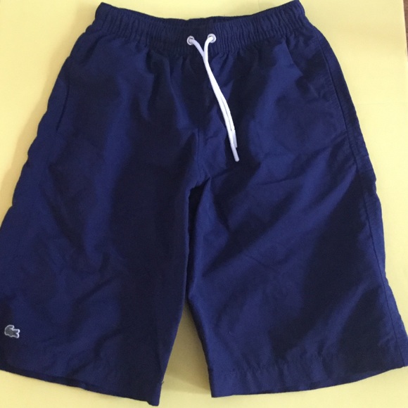 lacoste boys swim trunks
